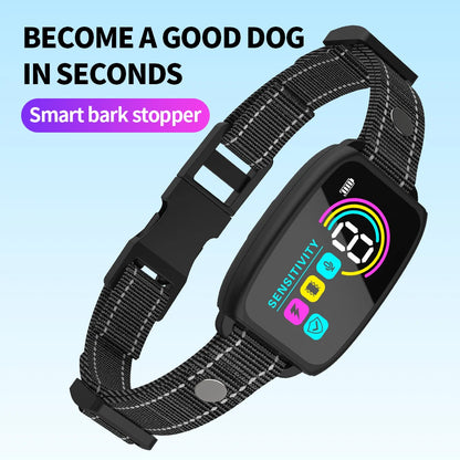Color Screen Dog Collar Automatic Anti Barking Device IP67 Waterproof Rechargeable Dog Trainer Smart Barking Stopper for Pet Dog
