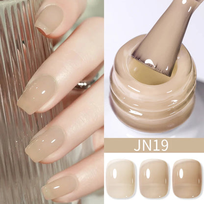 BORN PRETTY 10ml Wine Red Glitter Jelly Nude Gel Nail Polish Soak Off Translucent Color UV Light Cure for Nail Art DIY at Home