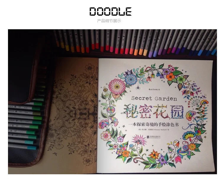 1PCS 24 Pages Mandalas Flower Coloring Book For Children Adult Graffiti Drawing Coloring Book Set Art School Supplies