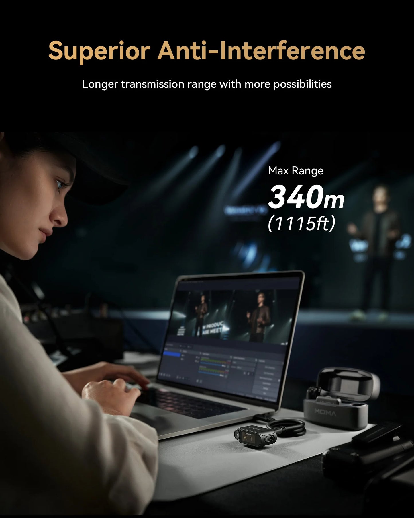 Hollyland Lark MAX 2 Wireless Lavalier Microphone AI Noise Cancellation For Interview Vlog Live performance Professional Mic