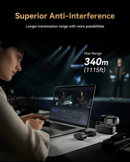 Hollyland Lark MAX 2 Wireless Lavalier Microphone AI Noise Cancellation For Interview Vlog Live performance Professional Mic