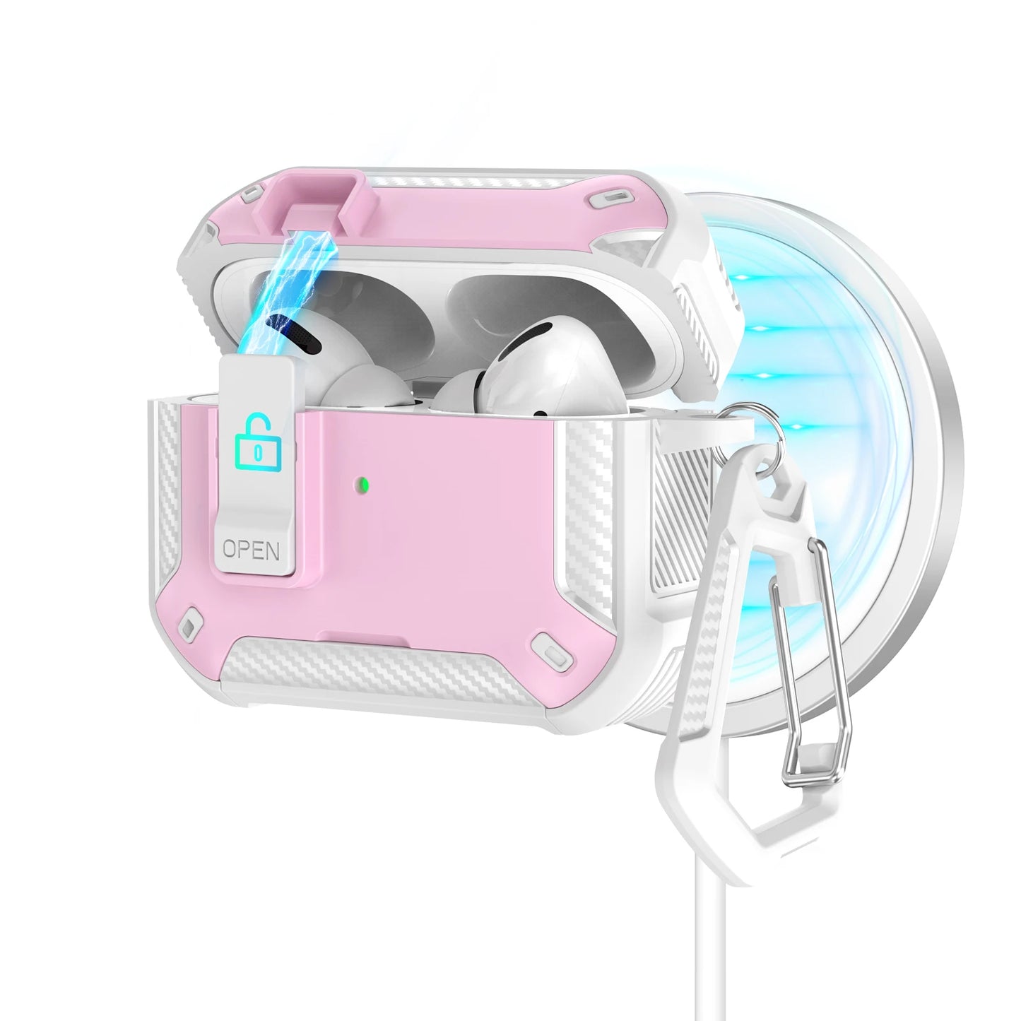 For AirPods 4 Generation Case Cover with Phone Holder Shockproof Hard Shell Protective Case with Cleaner Kt for AirPods Pro/Pro2
