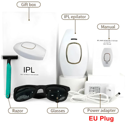 Professional IPL Hair Removal Device – Permanent Laser Depilation for Home Use, Effective on Women & Men, Smooth Skin Results
