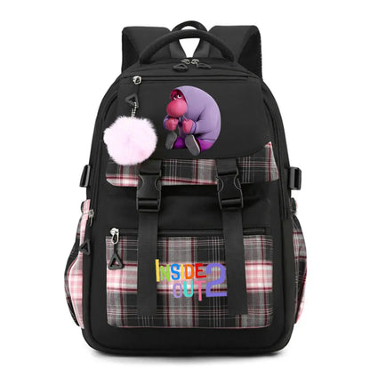 Inside Out 2 Girls Anime Cute Backpack Boy Cartoon Printed Schoolbag Children Large Capacity Book Bag Kids Shoulders Bag