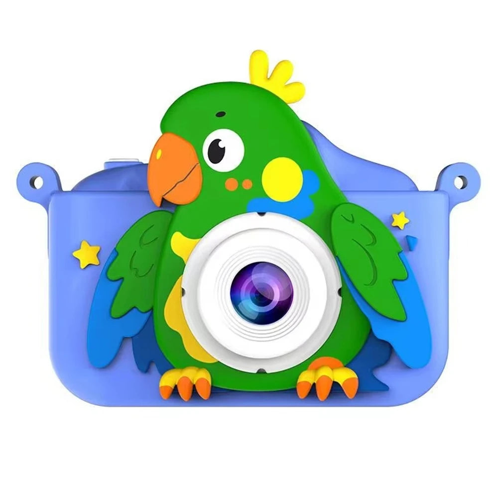 Kids Toys Camera HD 2.0 Inch Screen Cartoon Parrot Case 32GB Card Video Photo Child Birthday Festival Gifts Digital Camera Toys