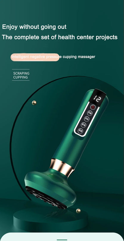 Smart vacuum cupping device electric breathing heating wireless negative pressure suction device meridian dredging massage devic