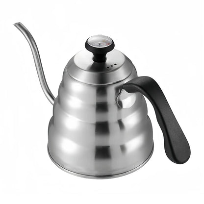 Stainless Steel Pour Over Coffee Pot with Thermometer Swan Long Neck High Capacity Can Be Heated Professional Hand Brewed Coffee