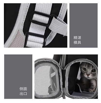 Pet Backpack Transparent Space Capsule Double Shoulder Cat Go Out Backpack Expandable Cat Bag Go Out Portable Small Dog Bag