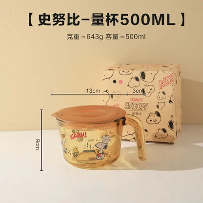 Snoopy Multi-Layer Stainless Steel Lunch Box Tinted Glass Food Portable Thermal Lunchbox Picnic Office Kids Workers School Bento