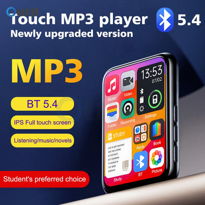 2025 New Bluetooth 5.4 Touch Screen MP3 Player HiFi Lossless Music Play Built-in Speaker 32GB Support Recording E-Book