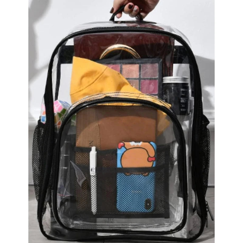Backpack Waterproof Transparent School Bag Girl Large Capacity Backpack Solid Clear Backpack Men Fashion Transparent Plastic Bag