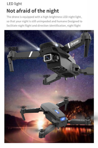 Drone E88 RC Quadcopter Foldable Portable 5G WiFi FPV Drones With 4K HD Camera Altitude Hold Mode follow Drone