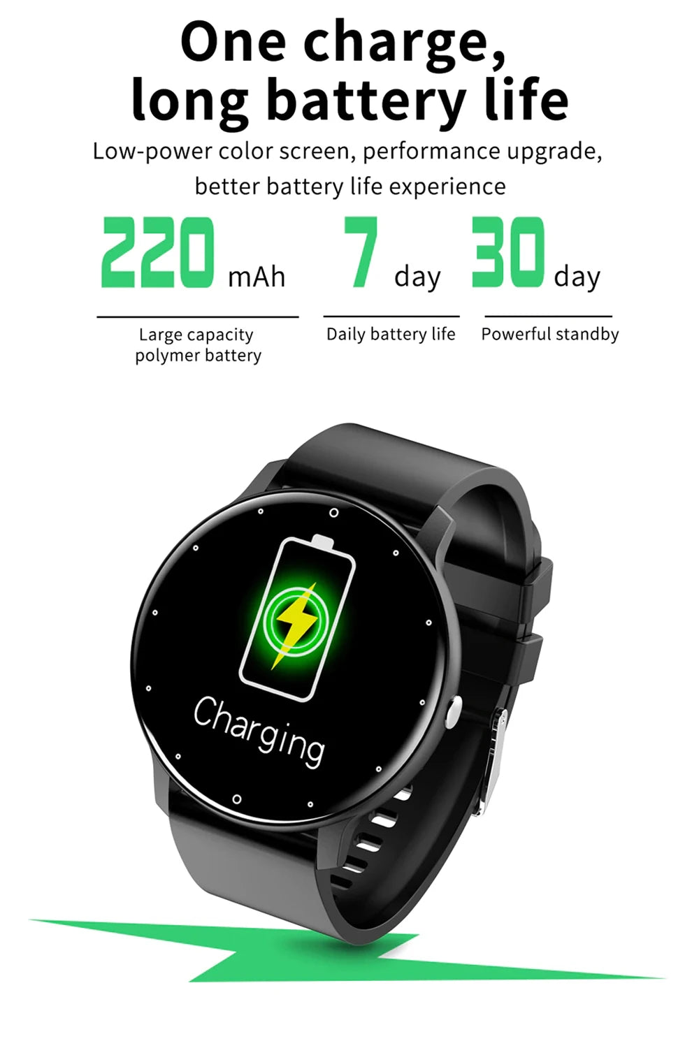 ZL02 Smart Watch Full Touch Screen Sport Fitness Watch IP67 Waterproof Bluetooth Rechargeab Smartwatch Gifts For Men and Women