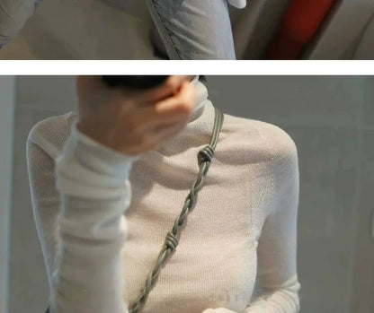 2023 New autumn/winter cashmere sweater women's turtleneck pullover ultra-thin pile neck sweater wool knit