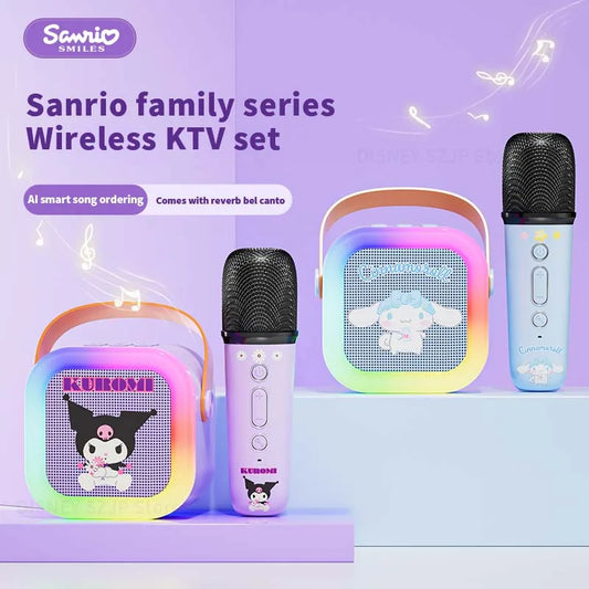 Sanrio Bluetooth Speakers ML07 Karaoke Machine Portable Speakers Bluetooth with Mic LED Light Machine Home Family Singing Gift