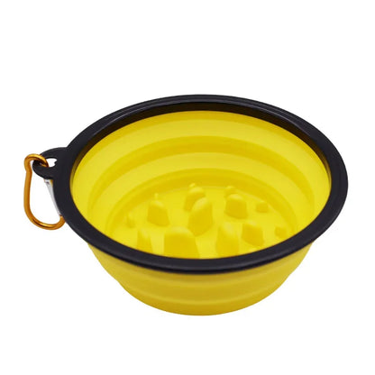 Pet Silicone Folding Bowl, Dog Slow Food Bowl, Outdoor Portable Dog Bowl, Tableware, Cat Rice Dog Bowls  Dog Water Bottle