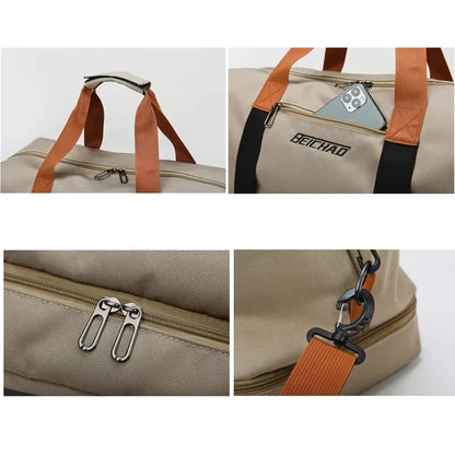 Fitness bag Large capacity Short distance luggage portable fitness bag Travel bag Shoulder handbag Men's sports waterproof bag