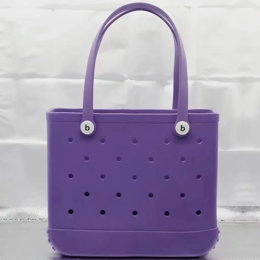 Fashion Beach Bogg Bag Rubber Waterproof Basket Large Capacity Summer Storage Shoulder Handbag Travel Women Tote Shopping Bags
