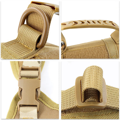 Tactical Cat Harness Leash with 9 Patches Small Dog Puppy Vest Straps with Handle Harnesses Training Adjustable Pet Accessories