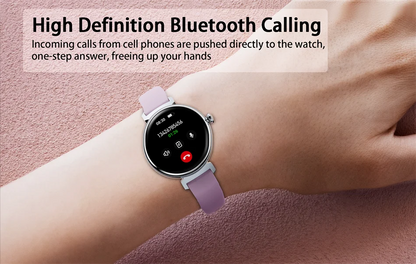 Bluetooth Call Smart Watch Screen Always Display 1.04 inch AMOLED Screen Fashion Ladies Smartwatch Metal Body Small Screen Watch