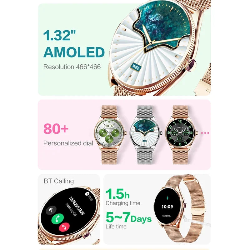 VALDUS VL60 Pro 2025 New Smartwatch For Women Men  AMOLED Screen Bluetooth Call IP68 Waterproof  Fitness Sports Smart Watch Gift