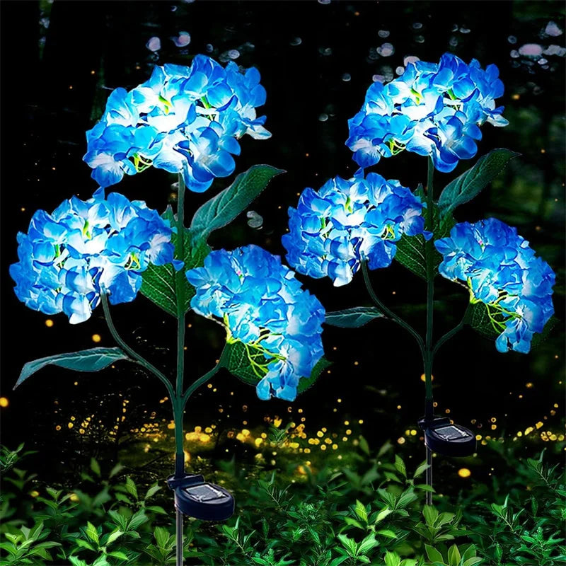 Solar Lights Outdoor Garden Light Waterproof Solar Garden Lights with Hydrangea Flower Lights LED Solar Powered Landscape Lights