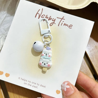 Funny Three-Dimensional Kawaii Pig Keychain Waterme Rain Coat Animal Shape Keychain Sleeping Mobile Phone Bag Pendant