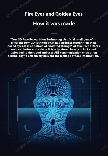 3D Face Recognition Anti-pry And Anti-crack Smart Door Lock Fully Automatic Password Fingerprint Lock Intercom Smart Door Lock