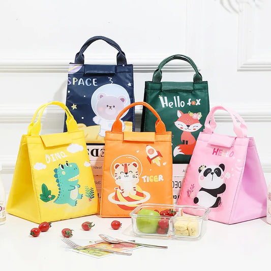 Kids Lunch Bag for School Portable Thermal Bag Children Cartoon Insulated Lunch Bag Cooler Pouch Dinner Container Handbags