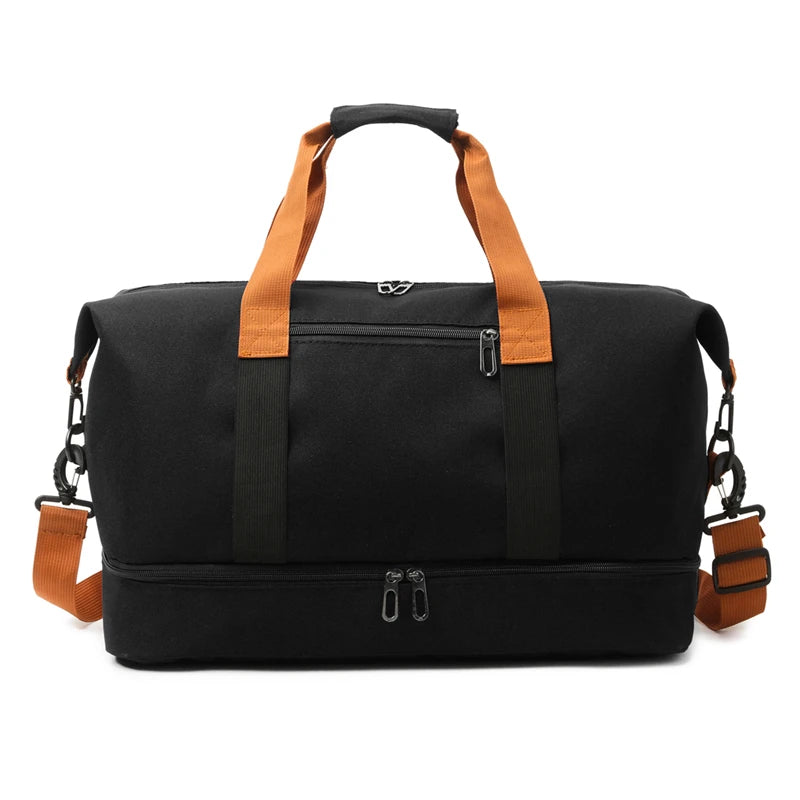 Large-capacity portable travel bag, lightweight gym bag, independent shoe compartment, shoulder messenger bag.