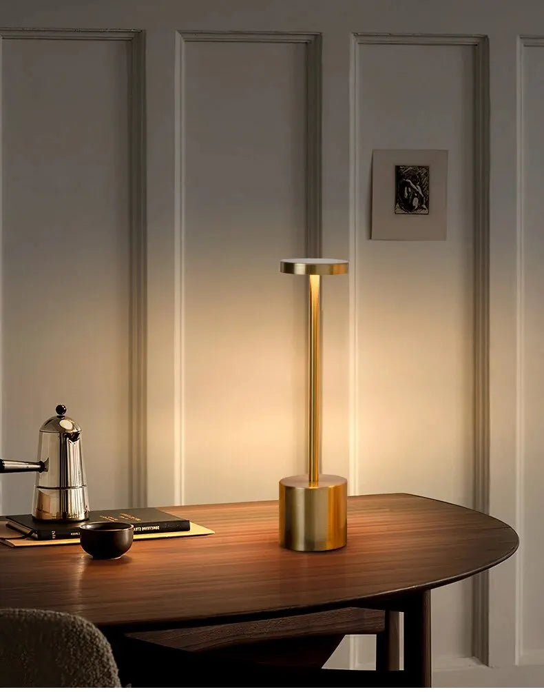 Aluminum Alloy Decorative Table Lamp LED Waterproof Rechargeable Night Light Touch Dimming Bar Living Room Reading Camp Light