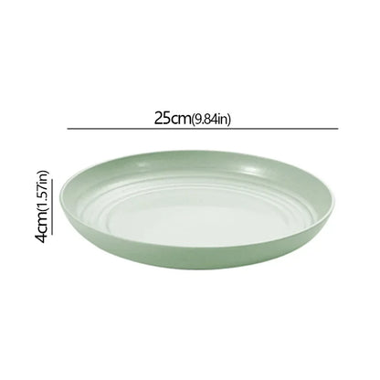 Wheat Straw Solid Color Round Plates Salad Dessert Dinner Reusable Microwave Safe Anti Fall And Shatter Plates Fruit Plate