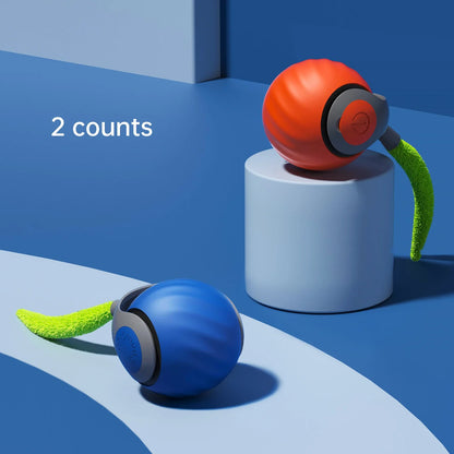New Cat Interactive Ball Toy Faux Tail Automatic Rolling Ball Rechargeable Smart Pet Electric Toy Dog Cat Training Imitate Mouse