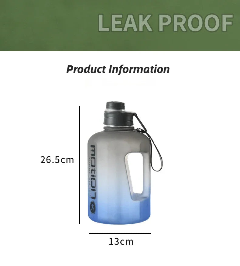 1pc 2L Sports Straw Large Capacity Fitness  With Straw Outdoor Plastic Portable Water Bottle With Scale Gradient Kettle
