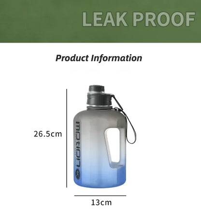 1pc 2L Sports Straw Large Capacity Fitness  With Straw Outdoor Plastic Portable Water Bottle With Scale Gradient Kettle