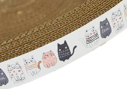 Cat Bed & Scratching Post 2-in-1 - Wear-Resistant Round Nest, Ripple Design for Sleeping/Claw Grinding, Multi-Functional