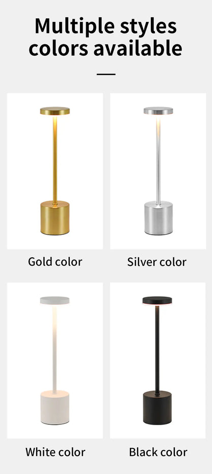 Creative Ambient Table Lamp USB Rechargeable Night Light Stepless Dimming Touch Desk Lamp 3 Colors Bedside Lamp Hotel Bar Decor