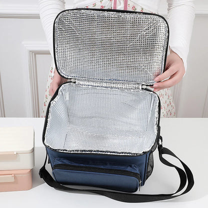Portable lunch bag food thermal box durable waterproof office cooler lunchbox with adjustable shoulder strap insulated case. ZMT