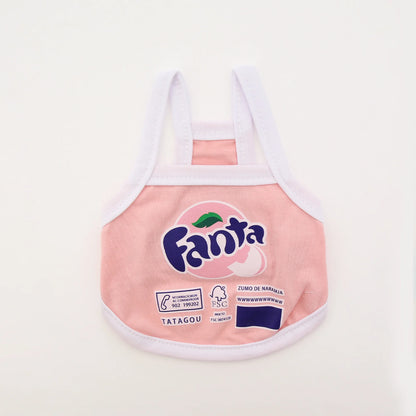 Summer new spring/summer cat and dog clothes thin style, western-style dopamine fruit soda suspender, cute vest style short styl
