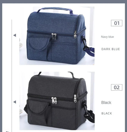 Lunch Bag Reusable Insulated Thermal Bag Women Men Multifunctional 8L Cooler and Warm Keeping Lunch Box Leakproof Waterproof