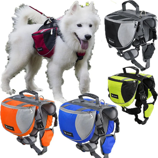 Portable dog backpack, snack bag, dog training bag, storage bag, backpack, travel bag, reflective tape backpack and back pocket