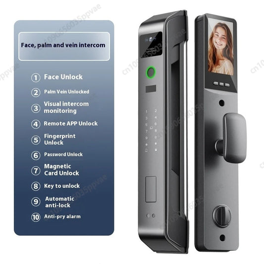 3D Face Recognition Anti-pry And Anti-crack Smart Door Lock Fully Automatic Password Fingerprint Lock Intercom Smart Door Lock