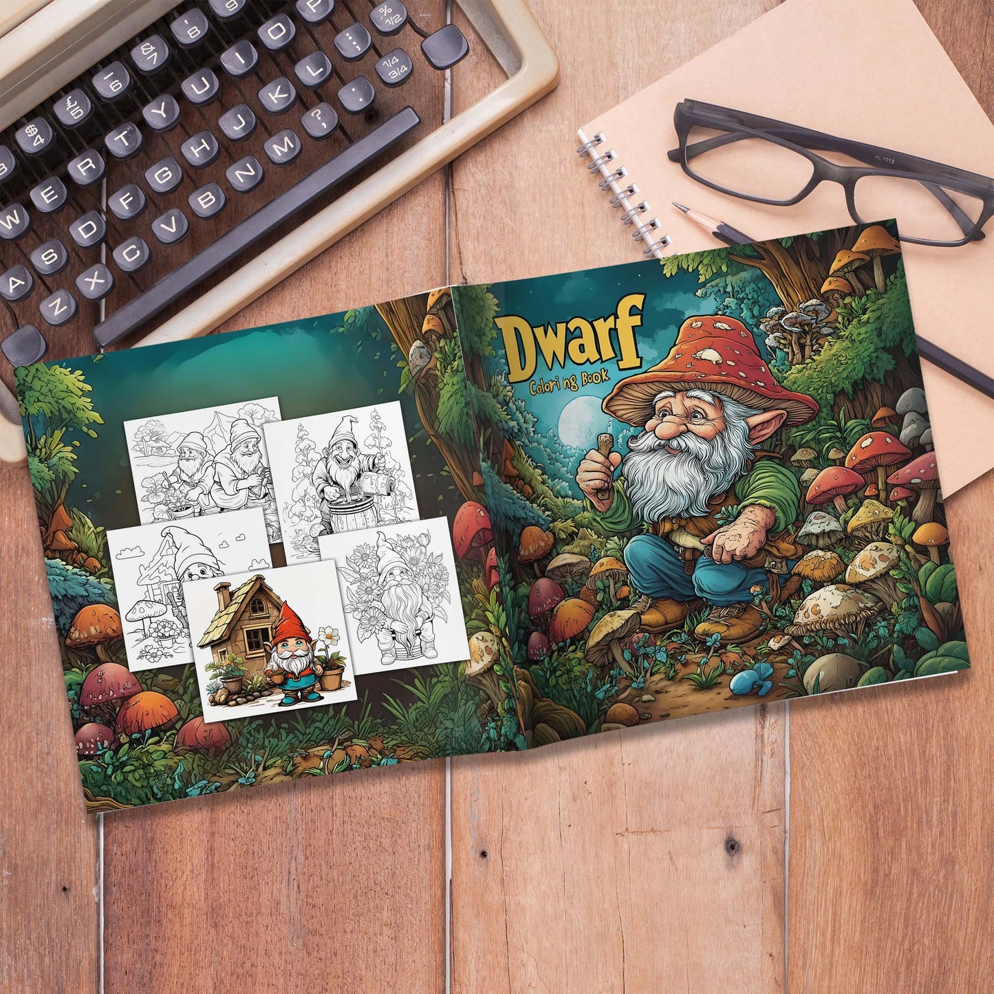 1pc Art Coloring Book 24Page Coloring Book Gift For Birthday Relieve Stress Kill Time Graffiti Painting Drawing Mushrooms Forest