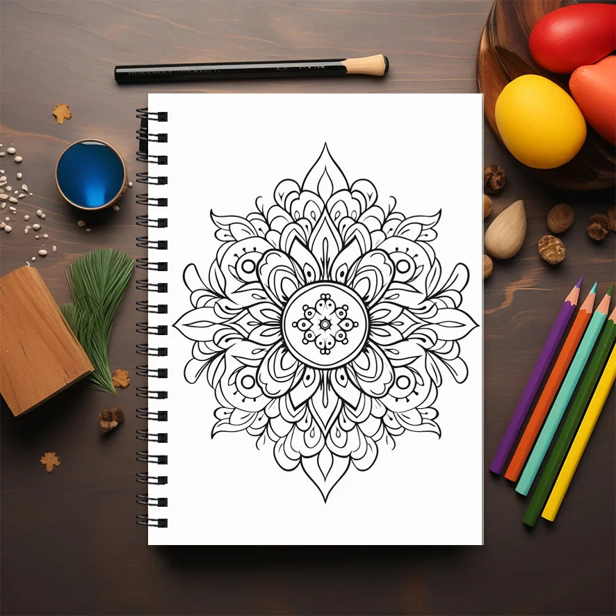 Mandala Adult Coloring Book - 8.3x11.2 inches Stress relief coloring book 22 pages of art therapy illustrations to relieve anxie