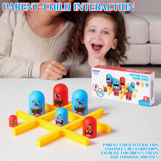 AIUAZA Fun & Educational PVC Tic-Tac-Toe Game: Engaging Cognitive Skill Booster, Perfect Family Board Game Gift for Kids 3-8 Yrs