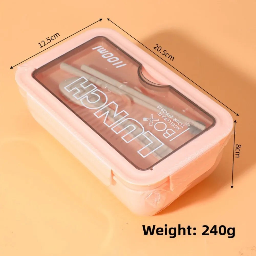 Plastic Compartments For Students And Office Workers, Large Capacity Bento Box With Lid, Sealed Insulated Lunch Container