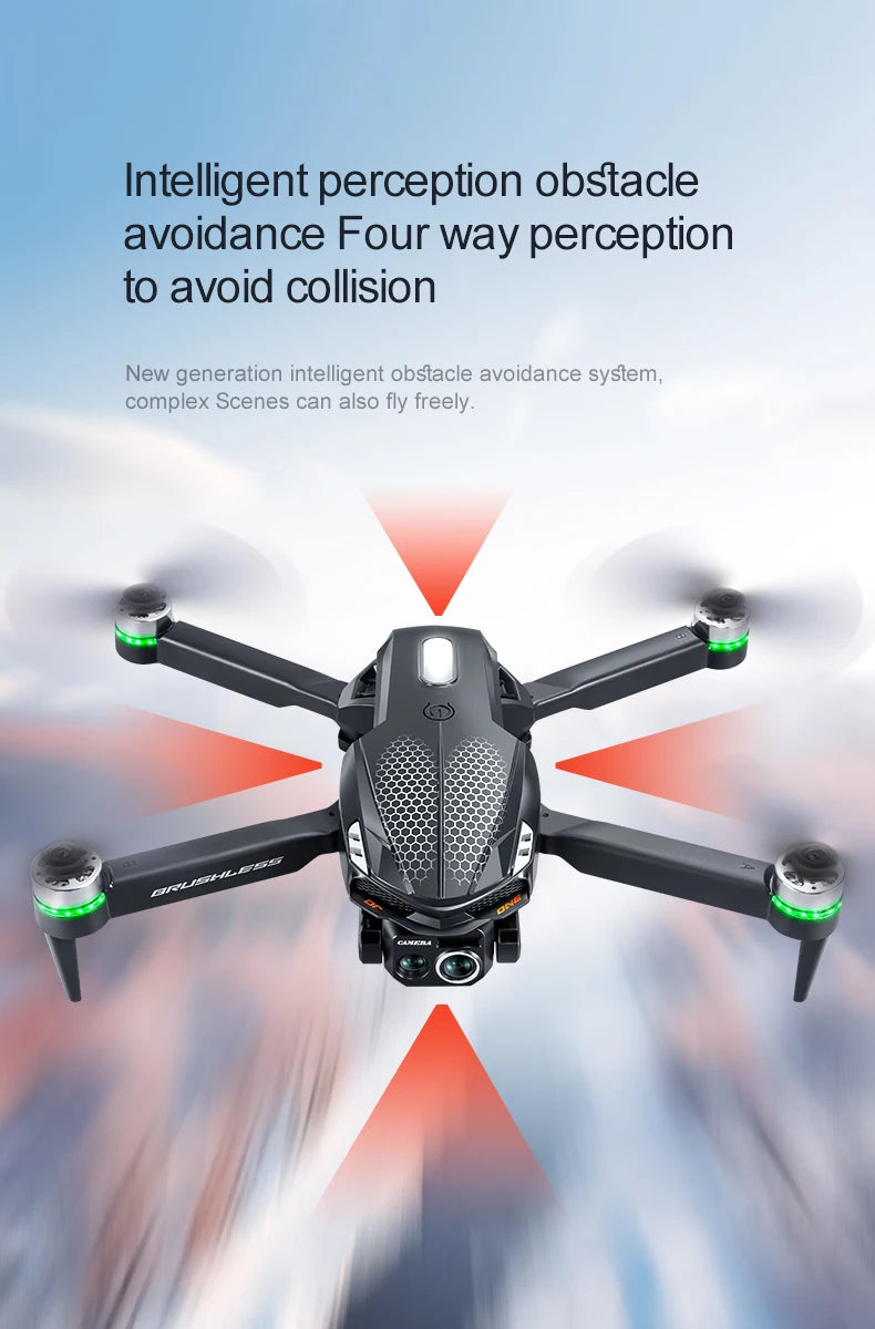2025 S168 RC Drone Brushless Motor 8K HD Dual Cameras Optical Flow Positioning and Intelligent Obstacle Avoidance Aircraft Toy