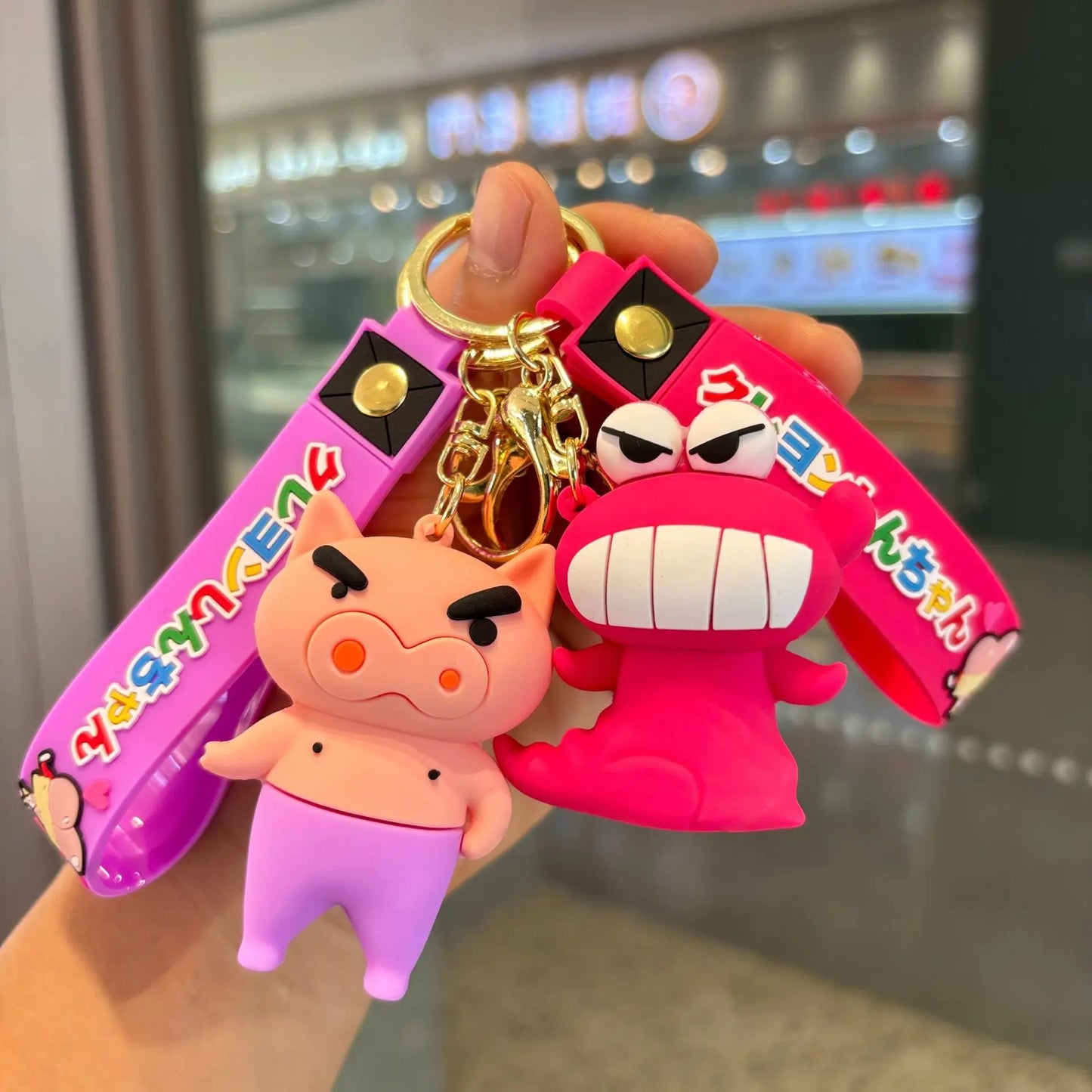 Anime Cartoon Crayon Shin Chans Pvc Doll Keychain Kawaii Couple School Bag Pendant Cute Decoration Gift