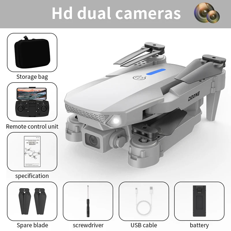 Drone E88 RC Quadcopter Foldable Portable 5G WiFi FPV Drones With 4K HD Camera Altitude Hold Mode follow Drone