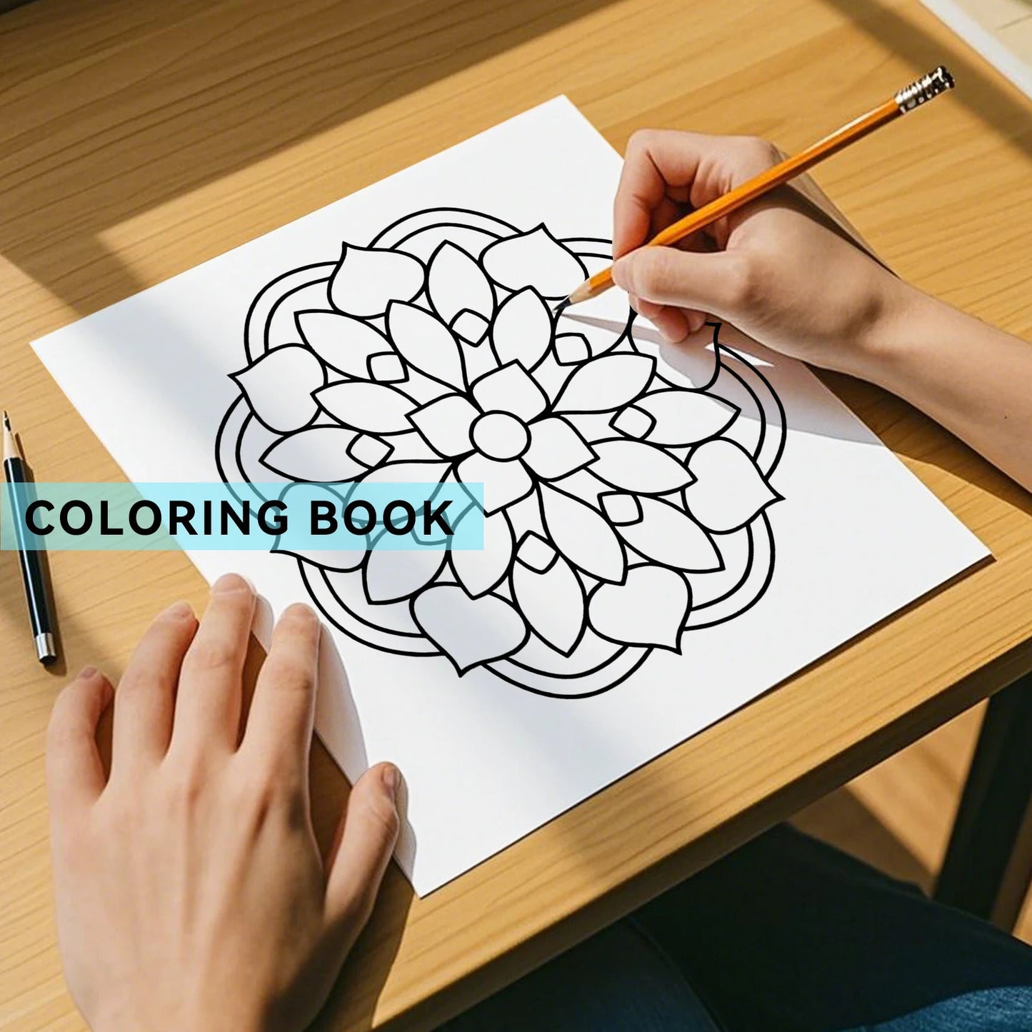 BOLD & EASY MANDALA Art Coloring Book Flowers 24 Page Gift For Birthday Party Relieve Stress Kill Time Graffiti Painting Drawing